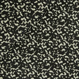 Viskosejersey - Blumen - schwarz