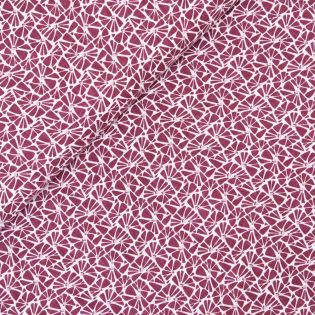 Reines Leinen - grafische Blumen - rot