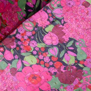 Viskose - Lurex -  Blütenpracht - pink