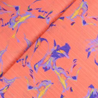 Viskose - Lurex -  Aquarell - orange