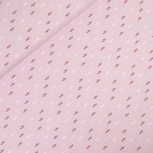 Baumwolljersey - Blätter - rosa