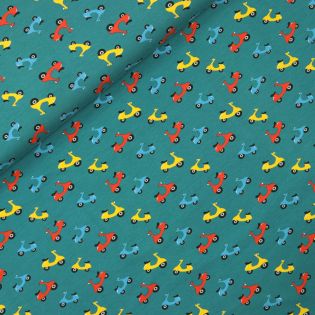 Baumwolljersey - Miniroller - petrol