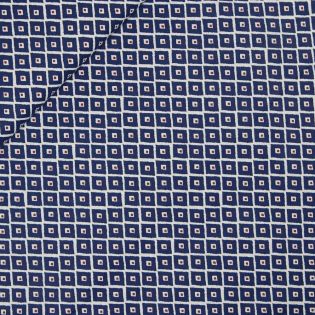 Baumwolle - Raute - blau - weiss