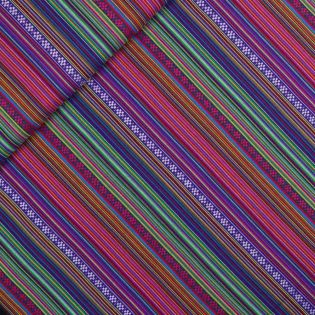 Dekostoff - Jacquard - Retro - Streifen - bunt