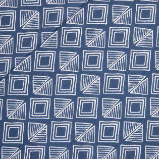 Dekostoff - Rauten - blau