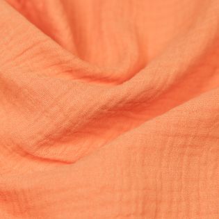 Baumwoll - Musselin - uni - hellorange