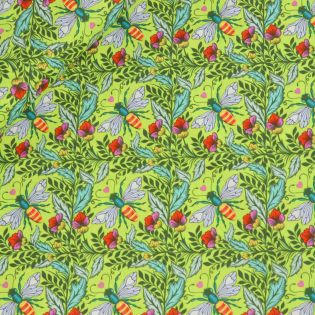 Patchwork - Baumwolle- Tula Pink - Full Moon Forrest - Shake your Honey Maker  - grün