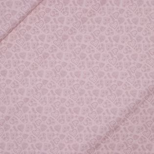 Baumwolle - kleine Herzen - rosa