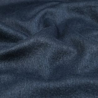 Mantelstoff - Schurwolle - Mohair  - uni - blau