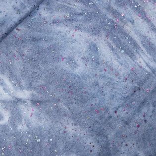 Alpenfleece - Batik - Metallic Drops - blau