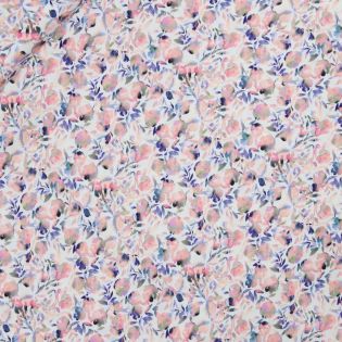 Viskose - Stretch - kleine Blume -rosé