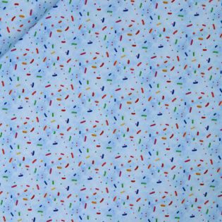 Baumwolljersey - bunte Streusel - hellblau