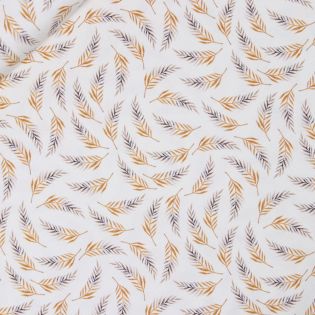 Baumwolljersey - kleine Sträucher - creme