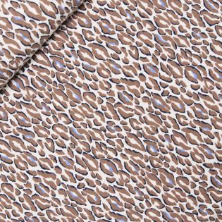 Baumwolljersey - Leo - braun-blau - indigo