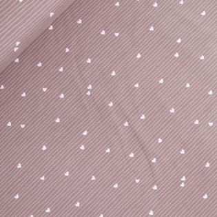 Baumwolljersey - kleine Herzchen - aubergine