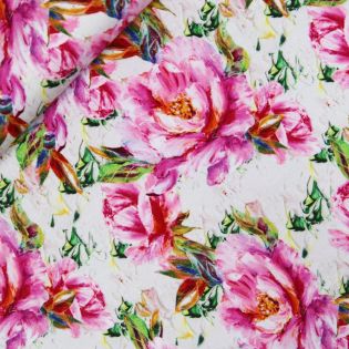 Sweatshirt - Sommersweat - Blume -  pink 