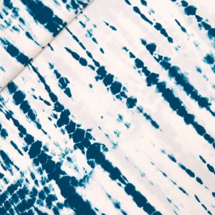 Viskose - Batik - blau - creme