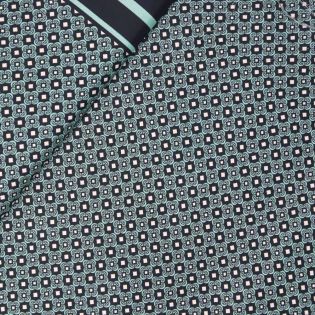 Viskose - Twill - Kravattenmuster mit Bordüre - schwarz - grün