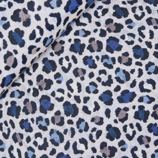 Woll - Jacquard - Leo - Jeansblau