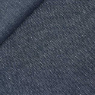 Baumwolle - Leinen - Jeans - Fischgrat - blau