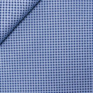 Baumwolle - kleine Kreise -  dunkelblau - weiss - jeansblau