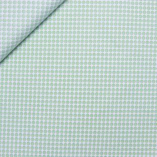 Baumwolle - kleine Kreise -  weiss - hellgrün - lindgrün