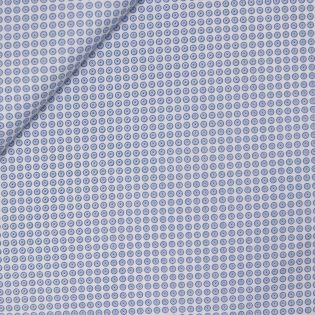 Baumwolle - kleine Kreise - weiss - dunkelblau - jeansblau