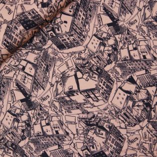 Viskosejersey - Paris - mokka - schwarz