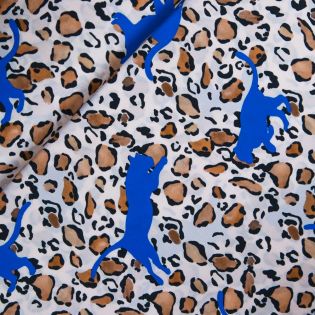 Satin - MC - Leopard - sand - cognac - royalblau