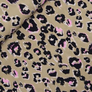 Travelstoff - MC - Leo - camel - schwarz - pink
