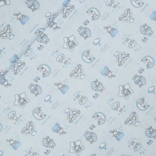 Baumwolle - Popeline - Häschen - made in heaven - hellblau