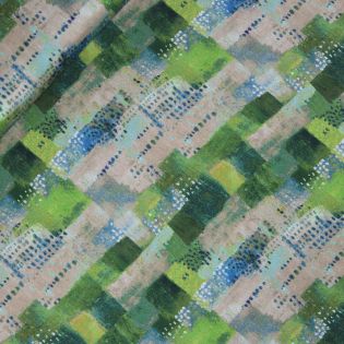 Patchwork - Baumwolle - moderne Pinselstriche - grün