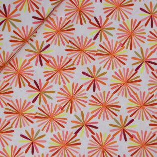 Patchwork - Baumwolle - moderne Blume - creme