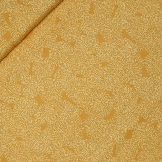 Patchwork - Baumwolle - gestrichelte Kreise - gelb