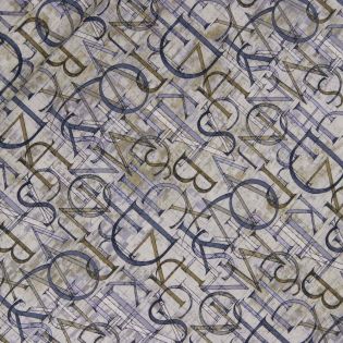 Patchwork - Baumwolle -  nostalgische Buchstaben - creme