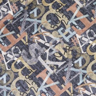Patchwork - Baumwolle - Alphabetica - grau