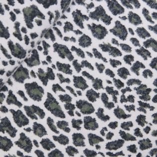 Strickjersey - Leo - weiss - schwarz - oliv