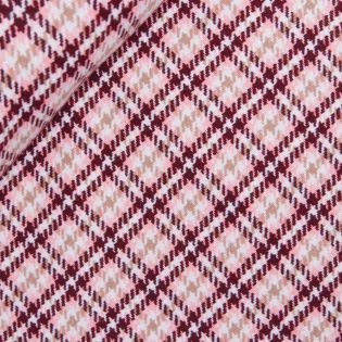 Mantelstoff - Karo - wollweiss - dunkelrot - rosa - beige