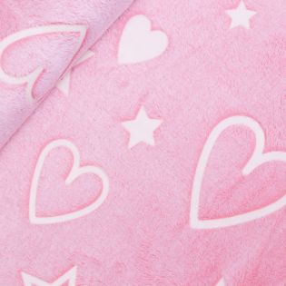 Wellnessfleece - Glow in the Dark -Herzen - rosa