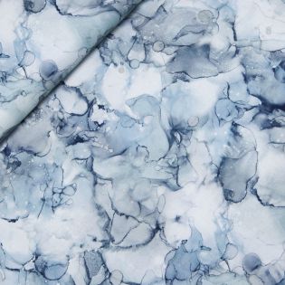 Patchwork - Baumwolle - Alcohol Ink - Farbverlauf - blau