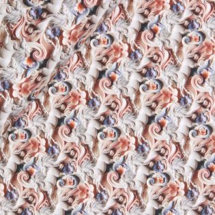 French Terry - 3D - Fantasiepferde - braun - natur