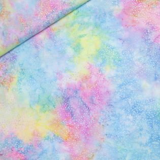 Patchwork - Baumwolle - handgebatikt - pastell