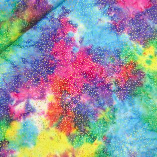 Patchwork - Baumwolle - handgebatikt - knallig