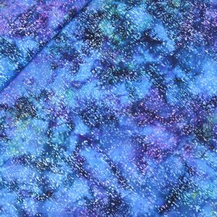 Patchwork - Baumwolle - handgebatikt - Sprenkel - blau