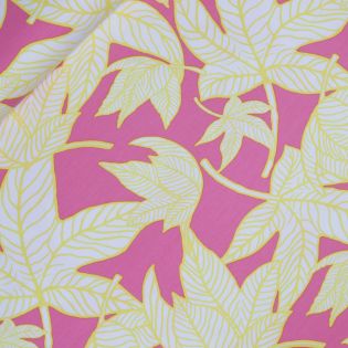 French Terry - Sommersweat - Blätter - pink