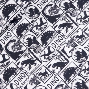 Baumwolljersey -  Dino Mania - anthrazit