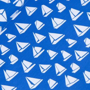 French Terry - Maritime Segelboote - blau