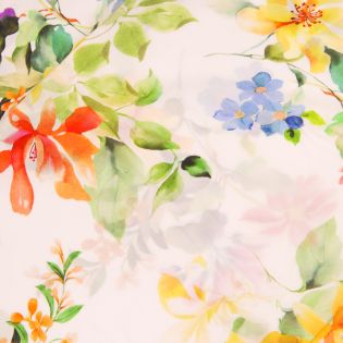 Viskose - Tencel - Sommergarten - Aquarell-Optik 