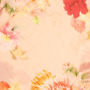 Viskose - Tencel - abstrakte Blüten - creme-beige   