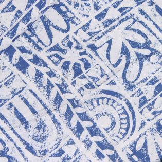 Viskose - Crinkle - Grafikgarten - blau 